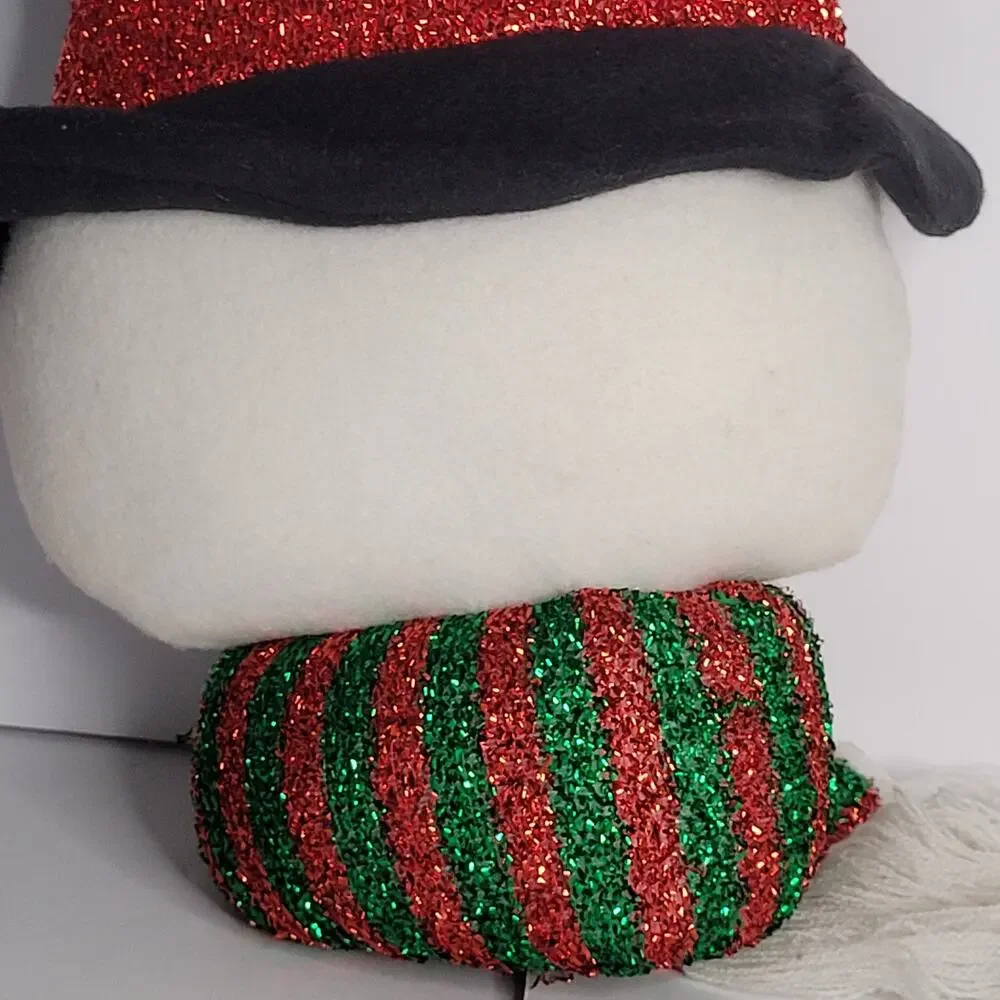 Festive Plush Snowman Head Christmas Decoration